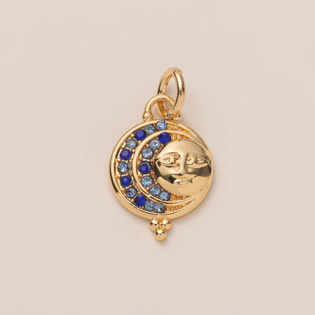 Minimalist Sweet Plated Brass Star Moon Charm Bar for Bag DIY Pendant