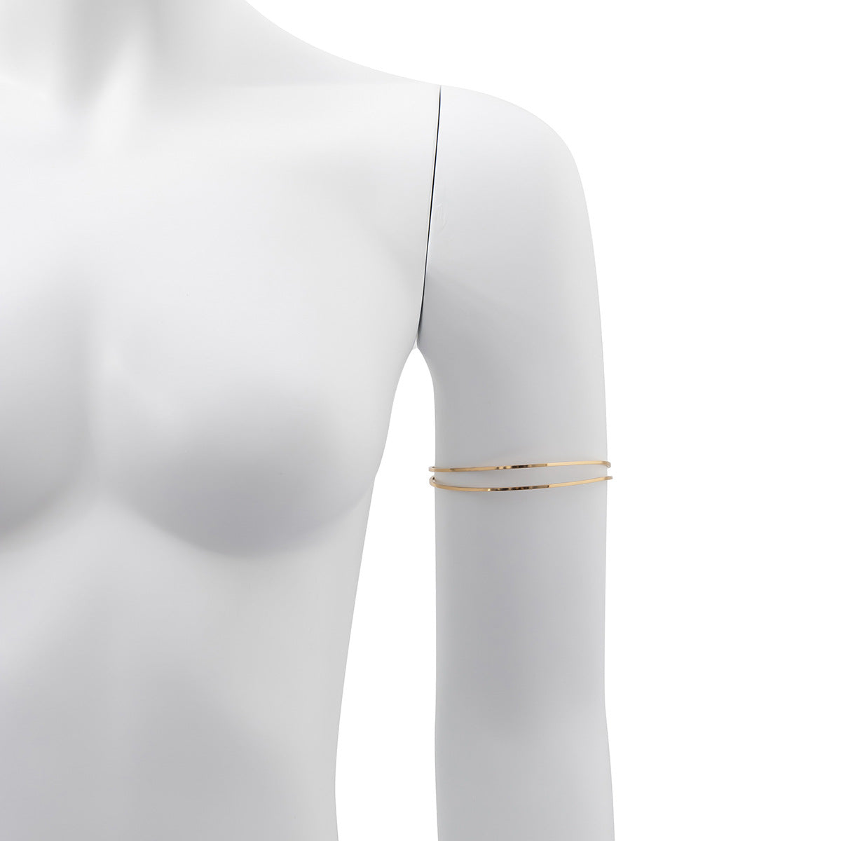 Bracciale da donna in lega a doppia maglia a C, cavo, minimalista, con finitura galvanica