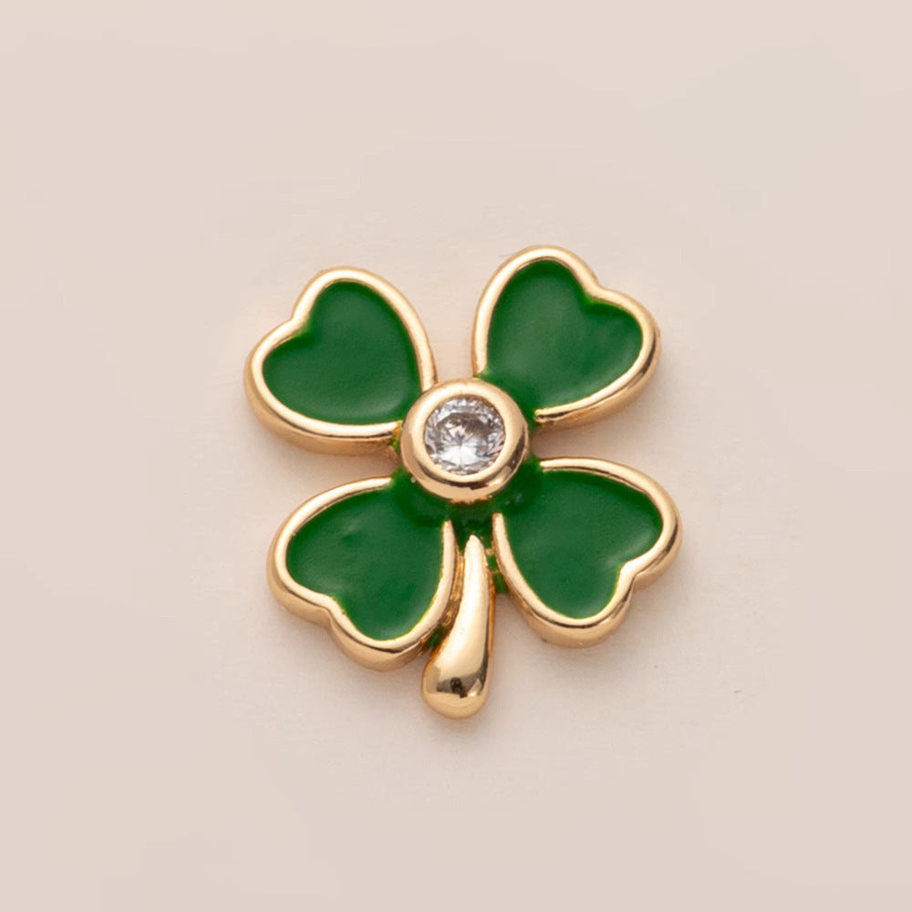 Minimalist Luxury 18K Gold Plated Starfish Clover Diamond Brass Pendant Necklace with Cable Chain