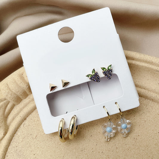 Bohemian Geometric Rhinestone Plated Alloy Earrings