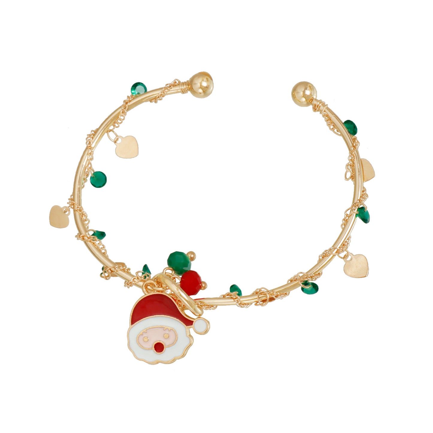 Cartoon Alloy Plated Bow Bracelet with Christmas Bell Charm