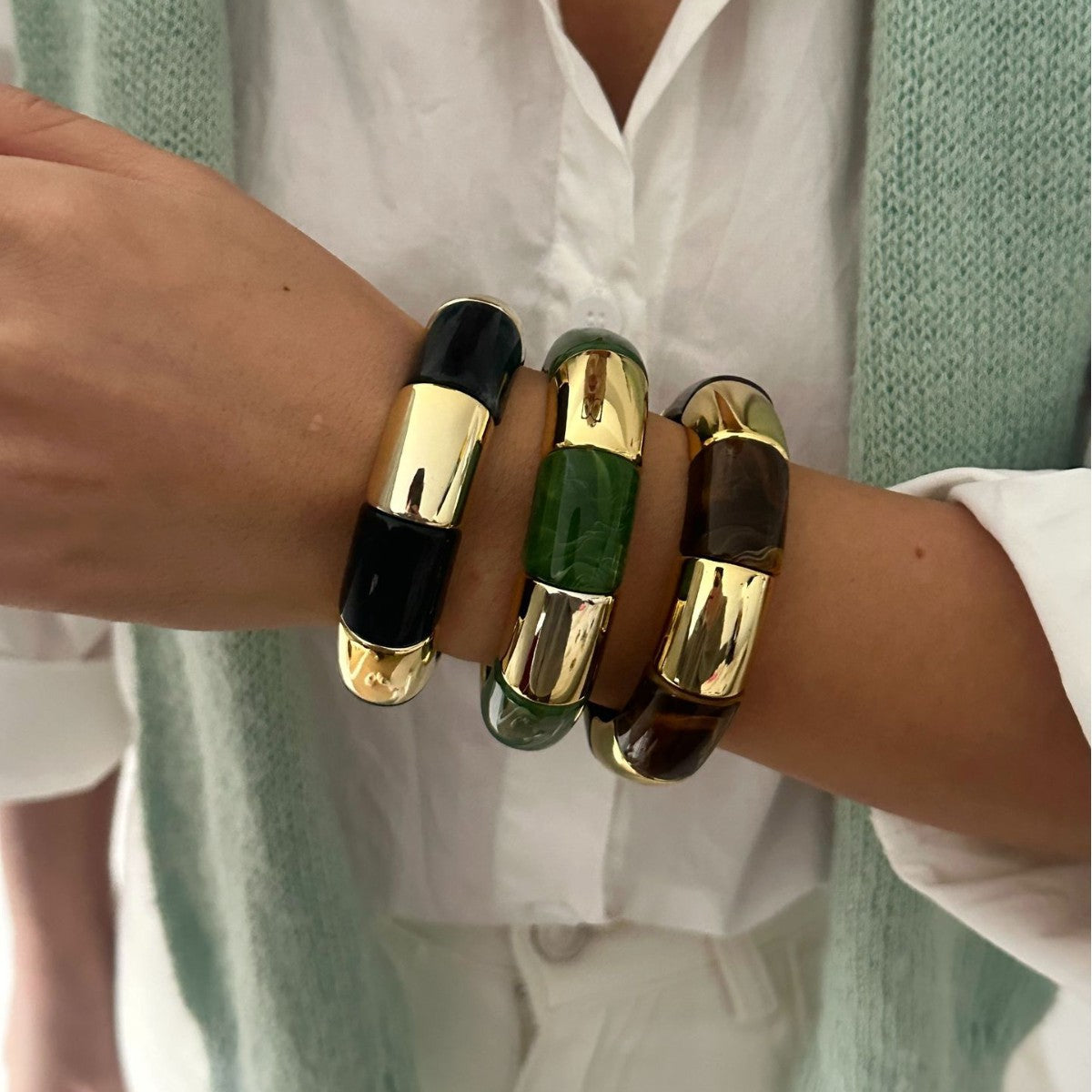 Vintage Square Drip Oil Acrylic Bracelet