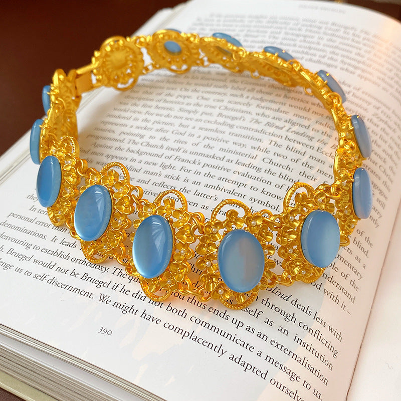 Collana con ciondolo geometrico vintage in lega per donna con catena a medaglione placcata