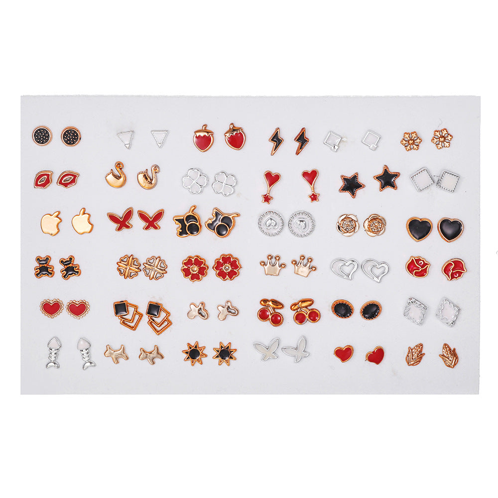 Creative Resin Animal Star Floral Stud Earrings Set for Women