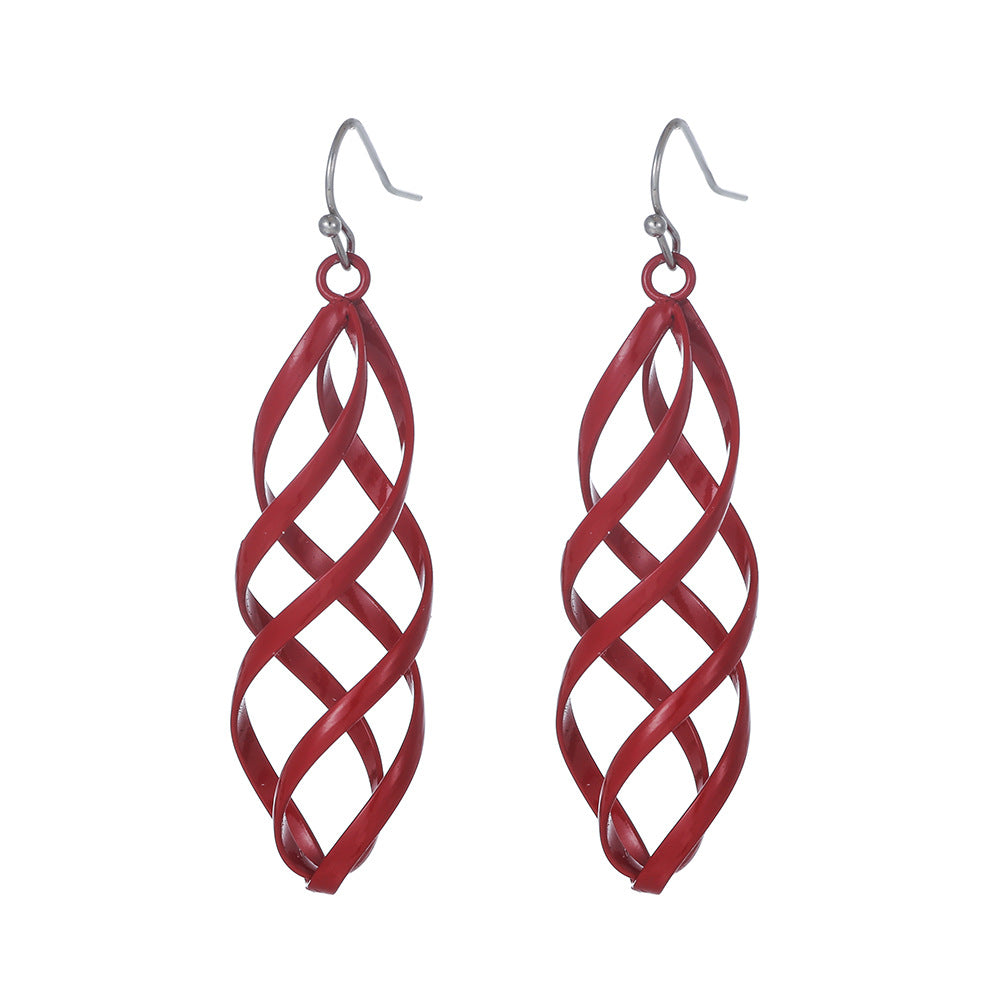 Minimalist Colorful Geometric Alloy Plated Drop Earrings for Women