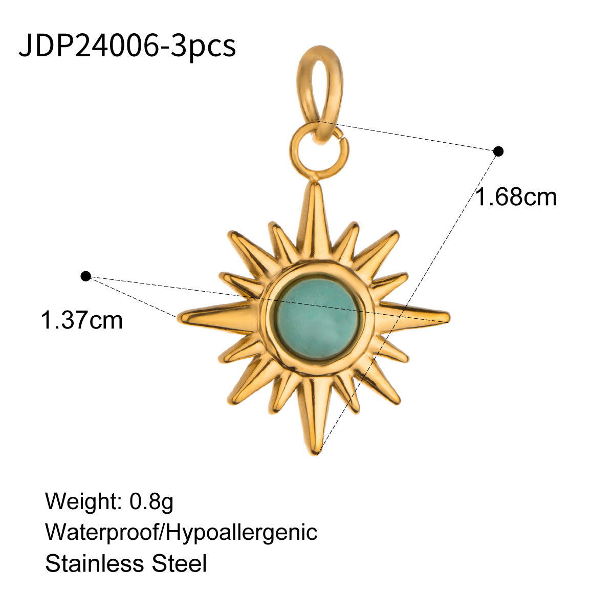 Charm a barra con perle minimalista in acciaio inossidabile per accessori fai-da-te di gioielli da donna