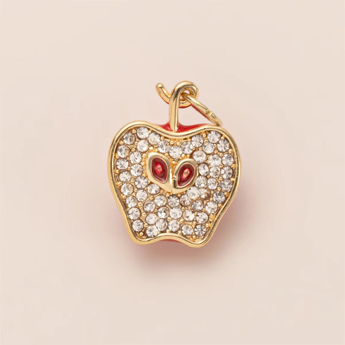 Sweet Brass Fruit Pendant Necklace with Cherry, Pineapple, Orange, Strawberry and Pear Charms