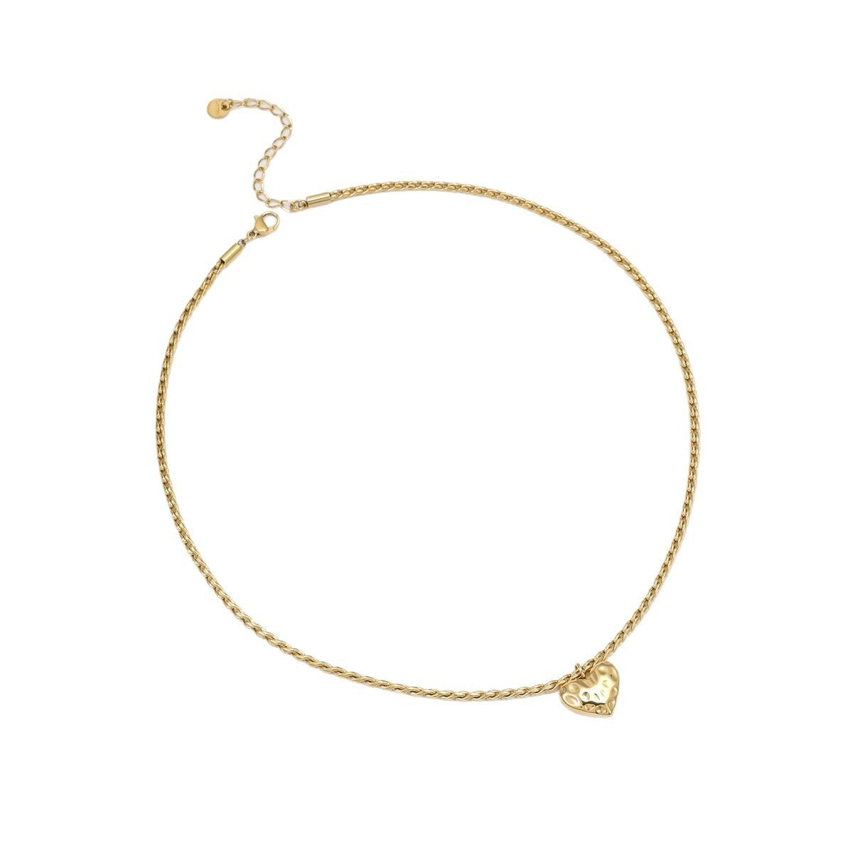 Collar con colgante minimalista de corazón de acero inoxidable con baño de oro de 18 quilates para mujer