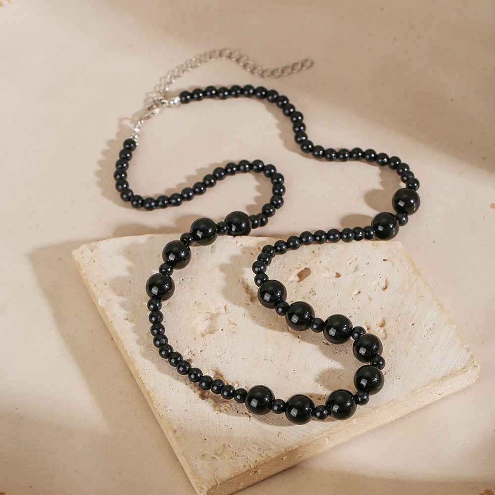 Minimalist Elegant Multi-Layer Round Pearl Necklace Long Cable Chain Sweater Chain for Women and Men