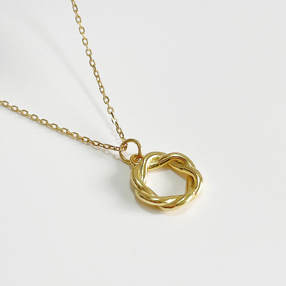 Geometric 925 Sterling Silver Gold Plated Necklace for Women