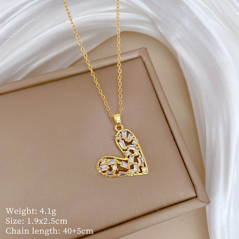 Collana Minimalista Geometrica in Acciaio al Titanio con Pendente in Rame Placcato Oro su Catena a Maglie per Uomo e Donna