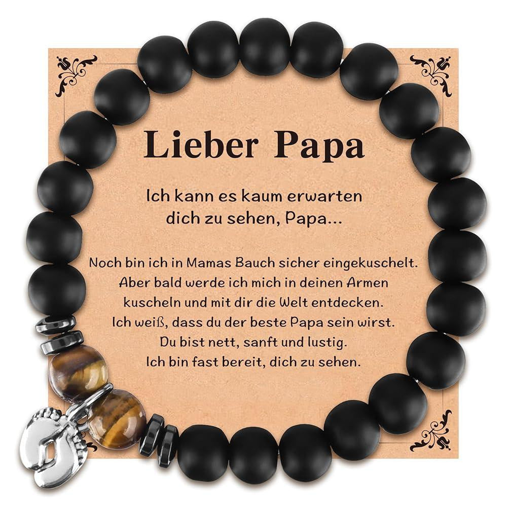 Matte Black Tiger Eye Agate Geometric Stainless Steel Bracelet for Men