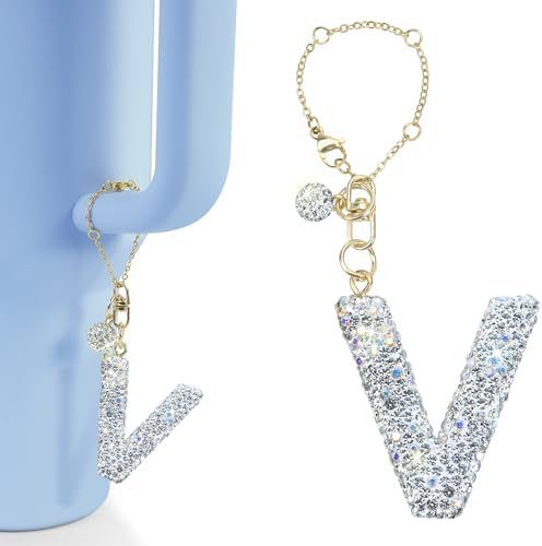 Rhinestone Inlaid Letter Resin Charm Bar