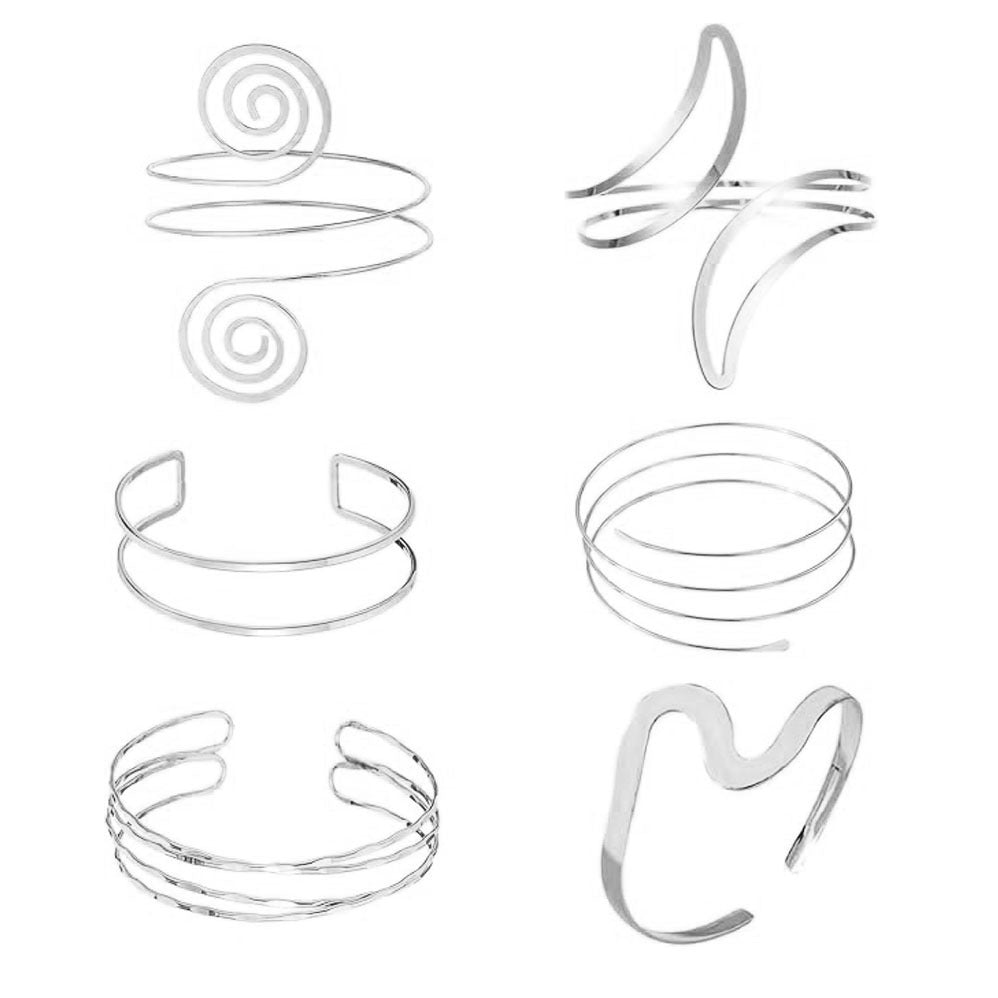 Punk Minimalist Moon Geometric Plated Alloy Arm Cuff for Women