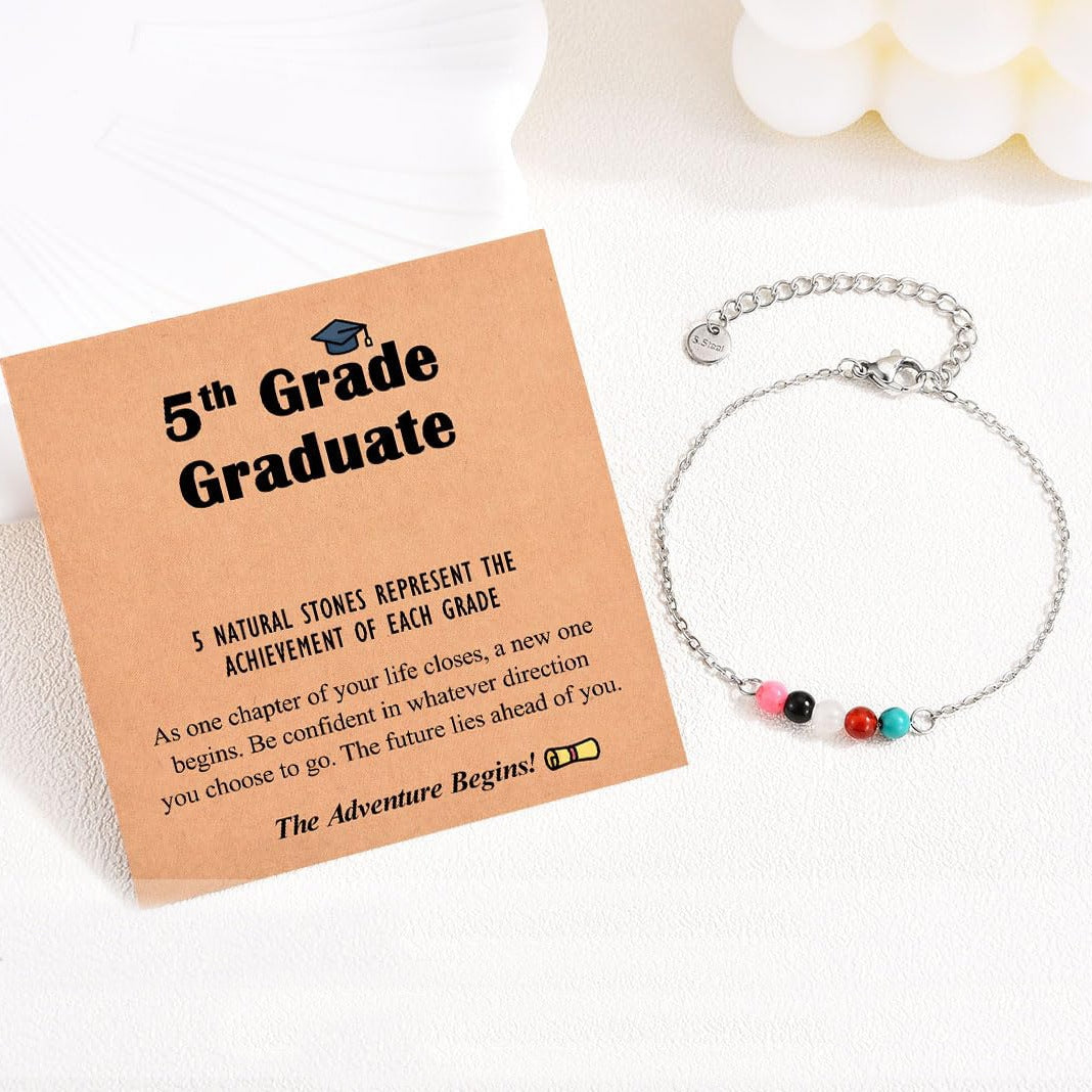 Minimalist Geometric Natural Stone Beaded Bracelet Adjustable Unisex Jewelry Gift