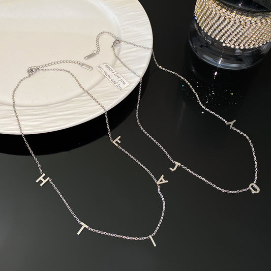 Elegant Letter Geometric Titanium Steel Plated Necklace for Women
