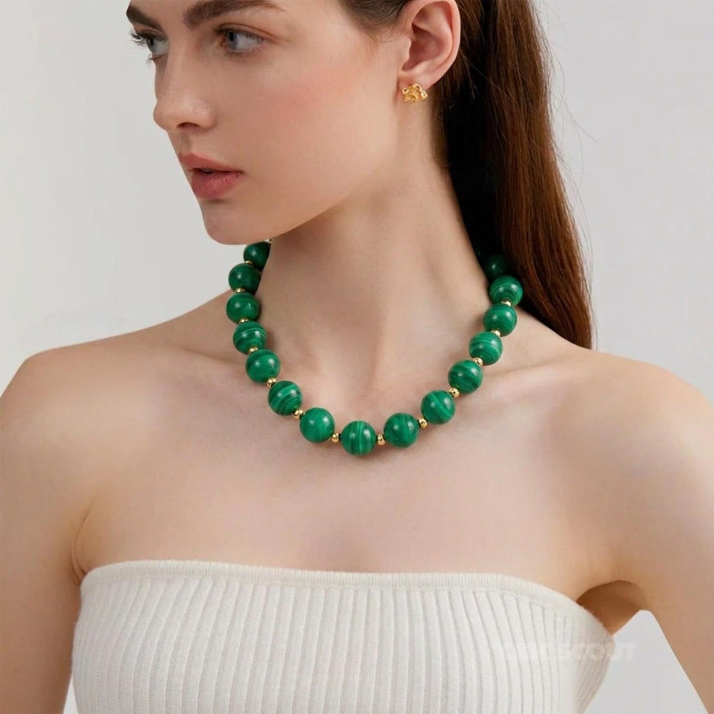 Casual Geometric Round Resin Beaded Necklace for Women