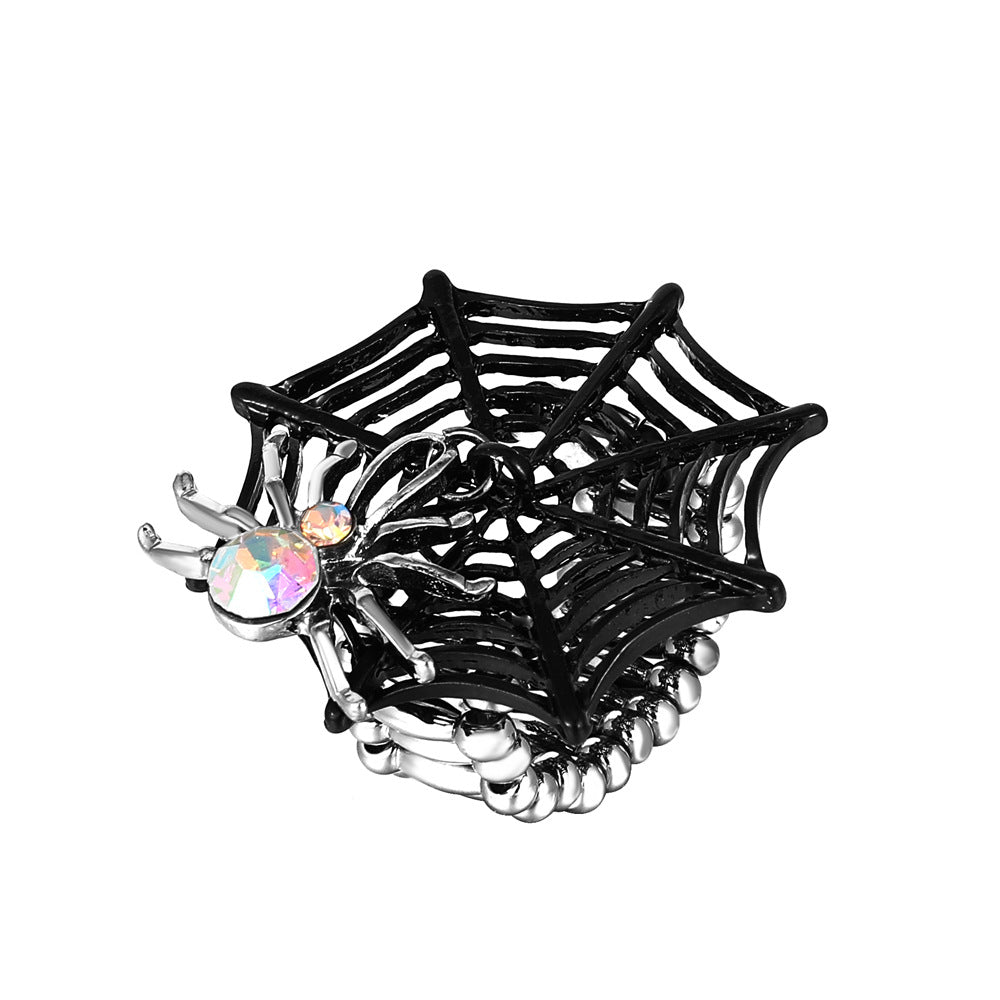 Pendientes de Araña y Calavera con Temática de Halloween y Motivo de Calabaza en Aleación con Acabado Chapado en Oro para Uso Unisex