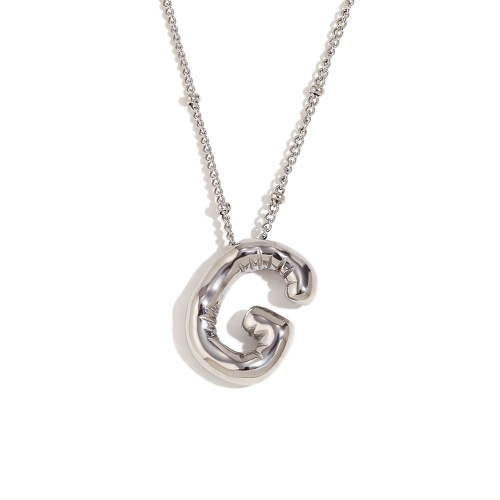 Fashionable Letter-Shaped Stainless Steel Pendant Necklace with 18K Gold Plating for Women