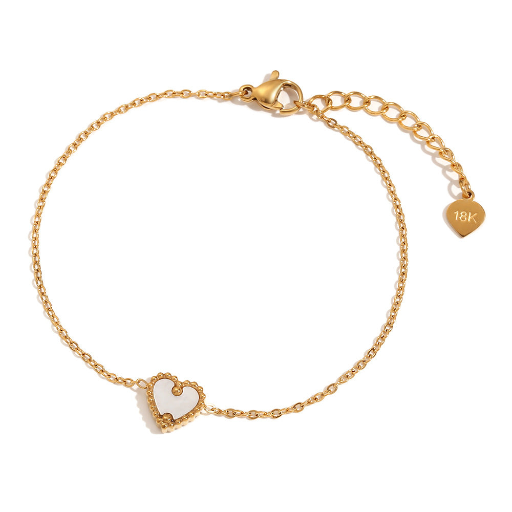 Minimalist Elegant 18K Gold Plated Heart Stainless Steel Necklace with Titanium Steel Pendant for Women