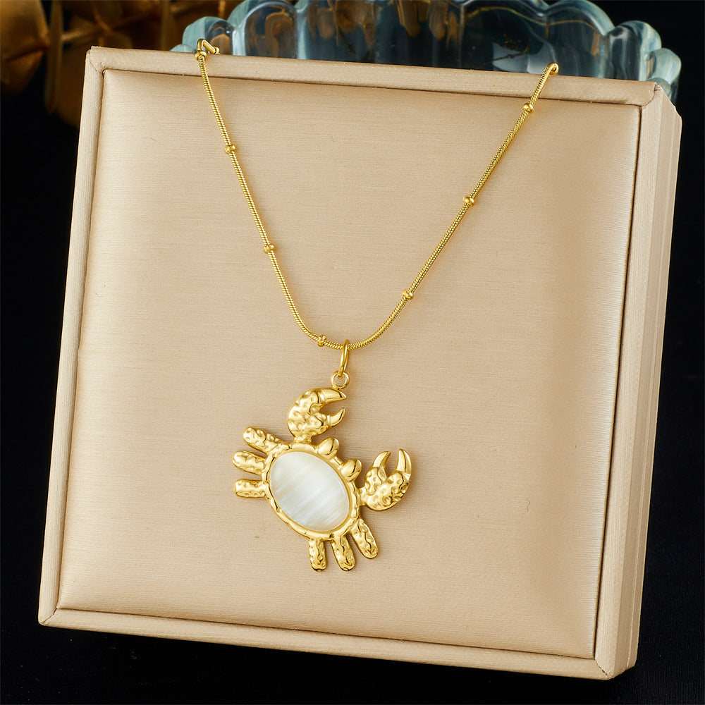 Vintage Gold Plated Stainless Steel Star Butterfly Animal Hollow Pendant Necklace for Women