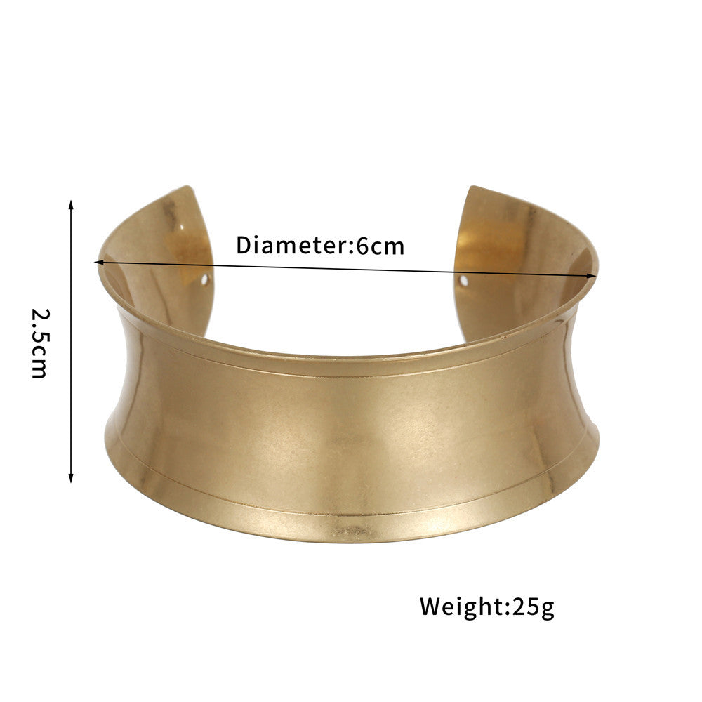 Geometric Alloy Plated Open Cuff Bracelet for Women