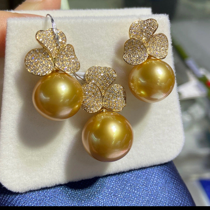 Elegante collana francese vintage con perle floreali e intarsio di zirconi per donne, delicata catena per clavicola in stile lussuoso