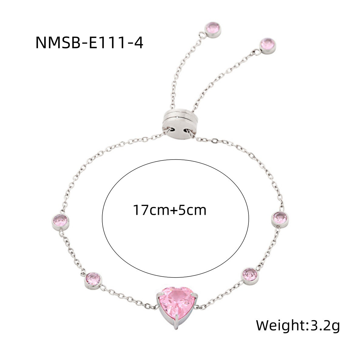 Fashionable Minimalist Starry Sky Heart-Shaped Rhinestone-Inlaid Titanium Steel Bracelet for Women with Plated Finish
