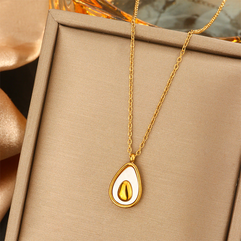 Minimalist Titanium Steel Pearl Necklace with Heart Star and Floral Pendants for Women