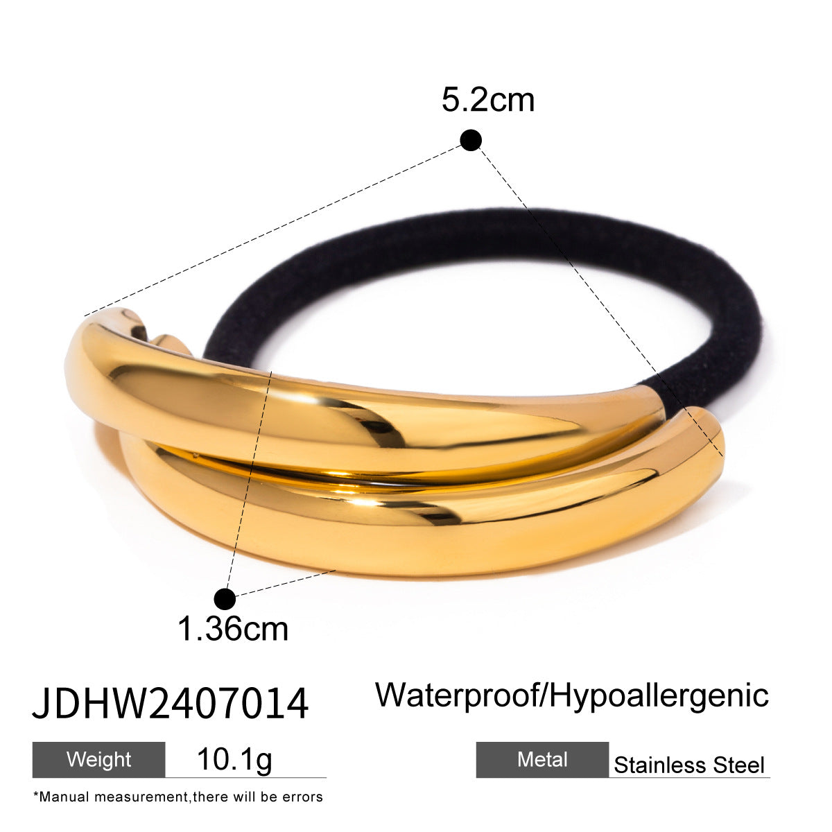 Minimalist Geometric Ring-Shaped Stainless Steel Hair Tie with Plated Finish for High Ponytail