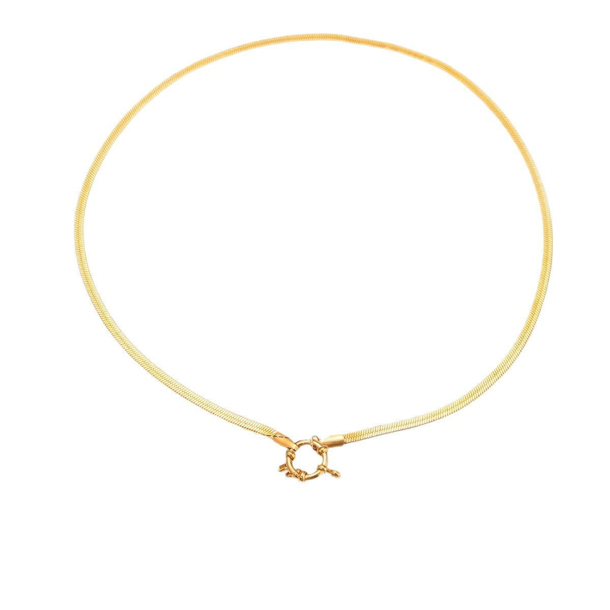 Casual Heart Charm Bar Titanium Steel PVD 18K Gold Plated Pendant Necklace