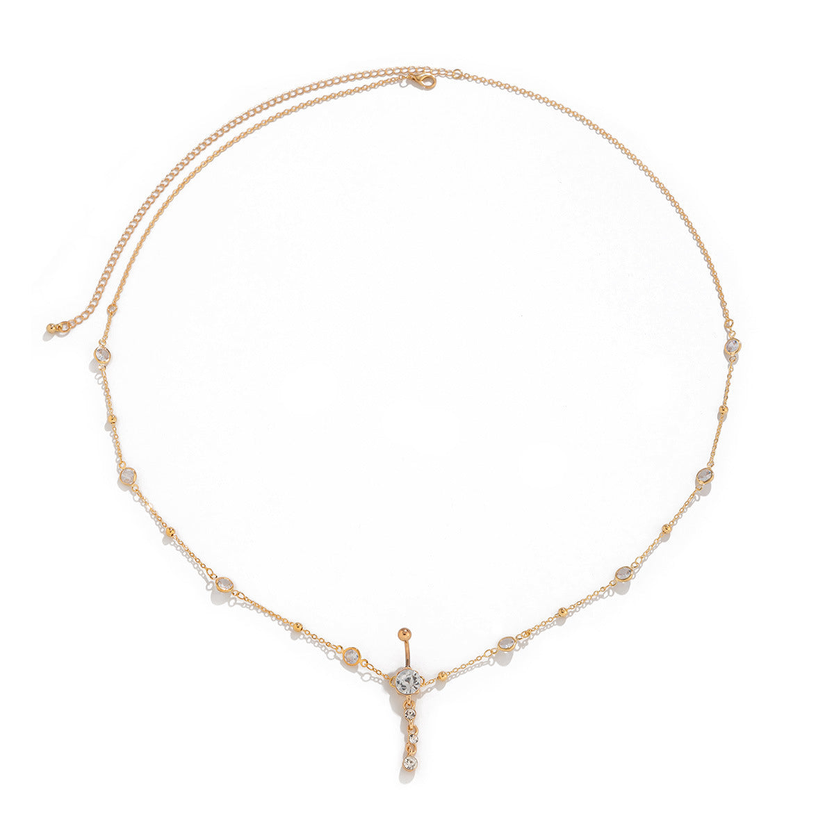 Butterfly-Shaped Rhinestone Belly Chain for Women with Alloy Pendant and Minimalist Chain Design