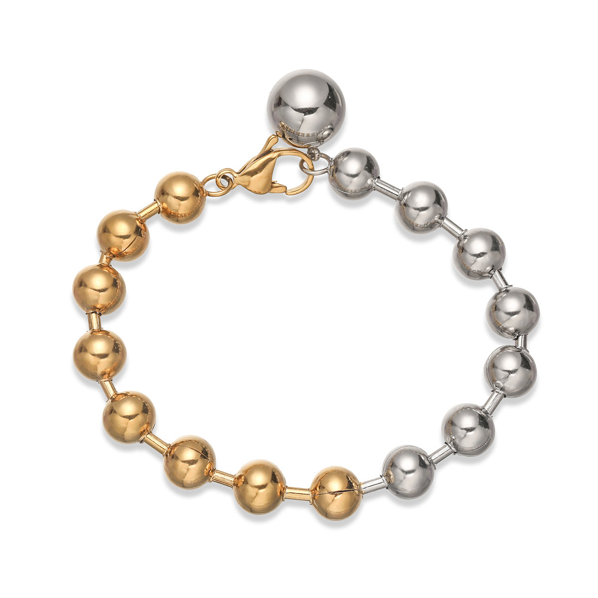 Minimalist 18K Gold Plated Geometric Ball Chain Bracelet for Women