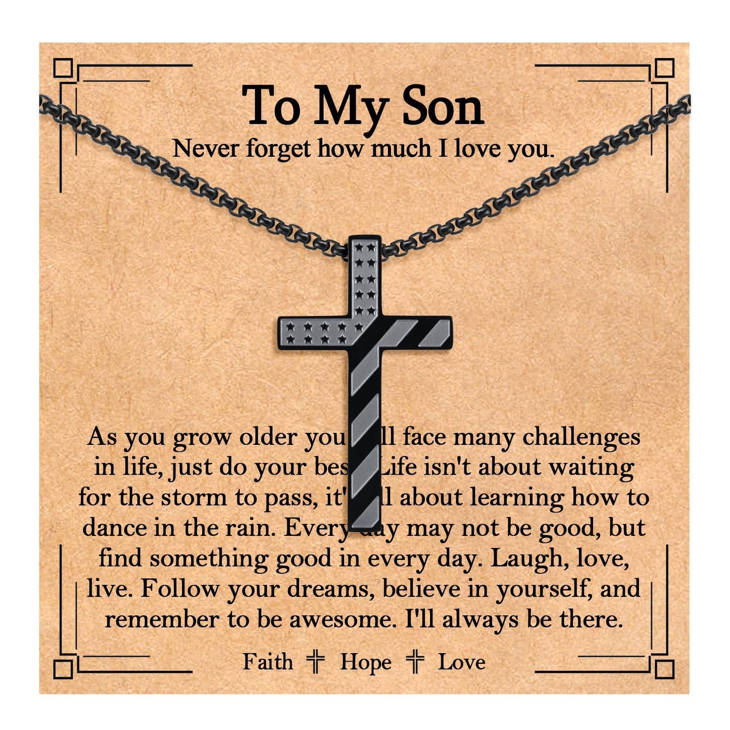 Polished Stainless Steel Cross Pendant Necklace on Ball Chain Unisex