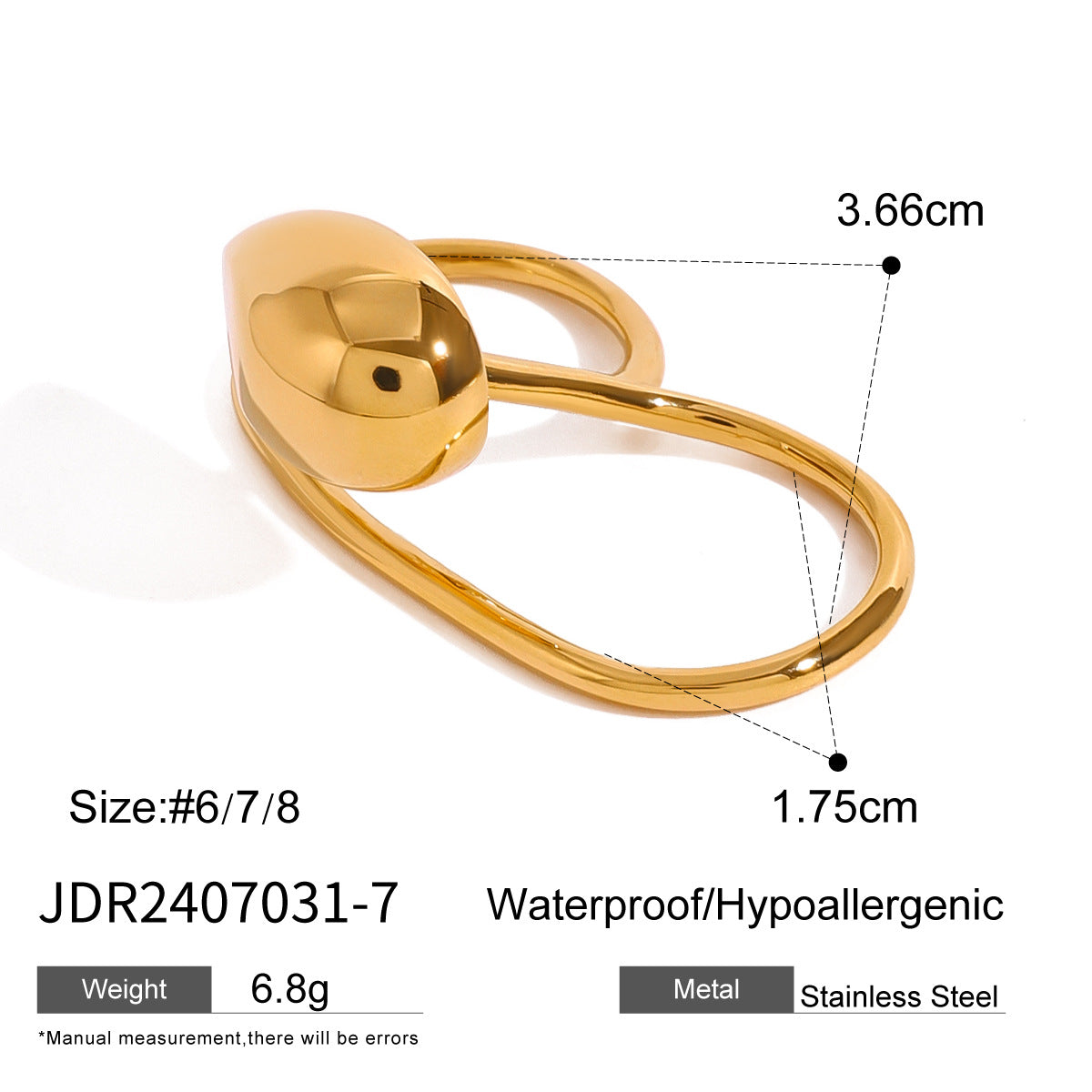 Orecchini di lusso in acciaio inossidabile placcato oro 18K con triangolo geometrico