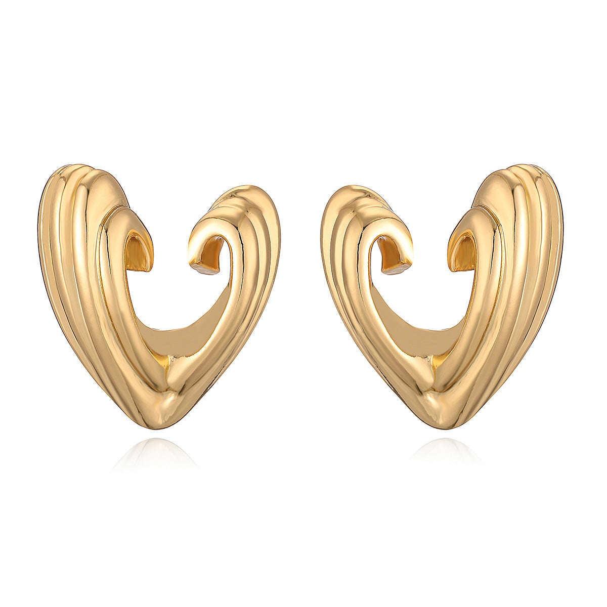 Orecchini a perno geometrici minimalisti in rame con placcatura in oro vero per donna, gioielli di moda ispirati al vintage