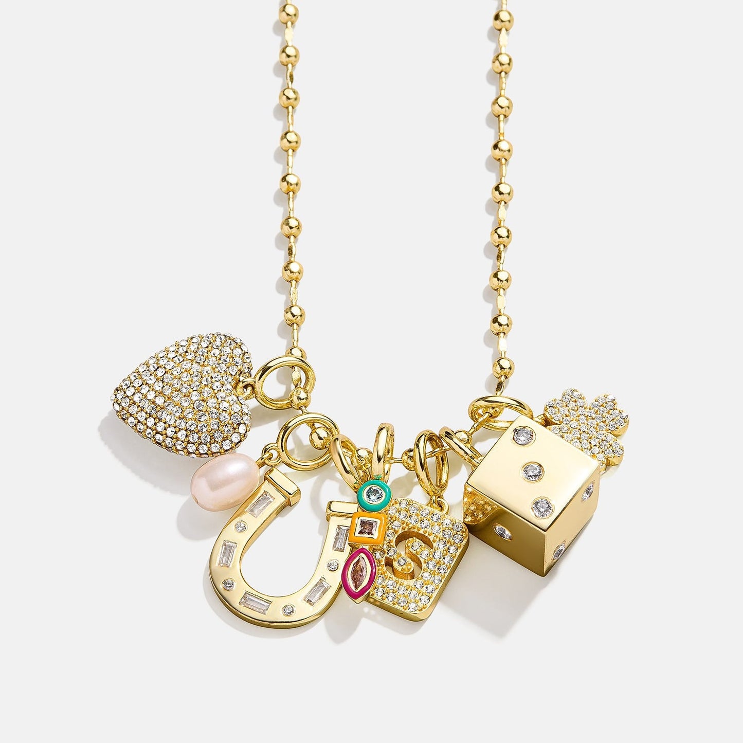Sporty Stainless Steel PVD 18K Gold Plated Tennis Charm Bar