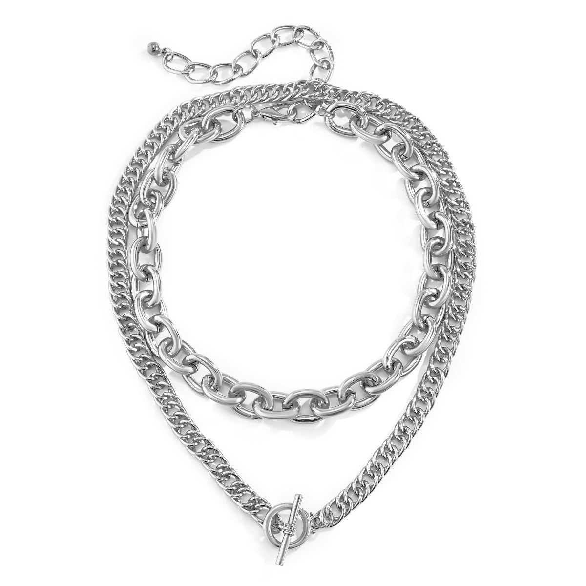 Collana Pendente Geometrica Minimalista da Donna con Catena a Croce, in Ferro Elettroplaccato, Leggera e Versatile