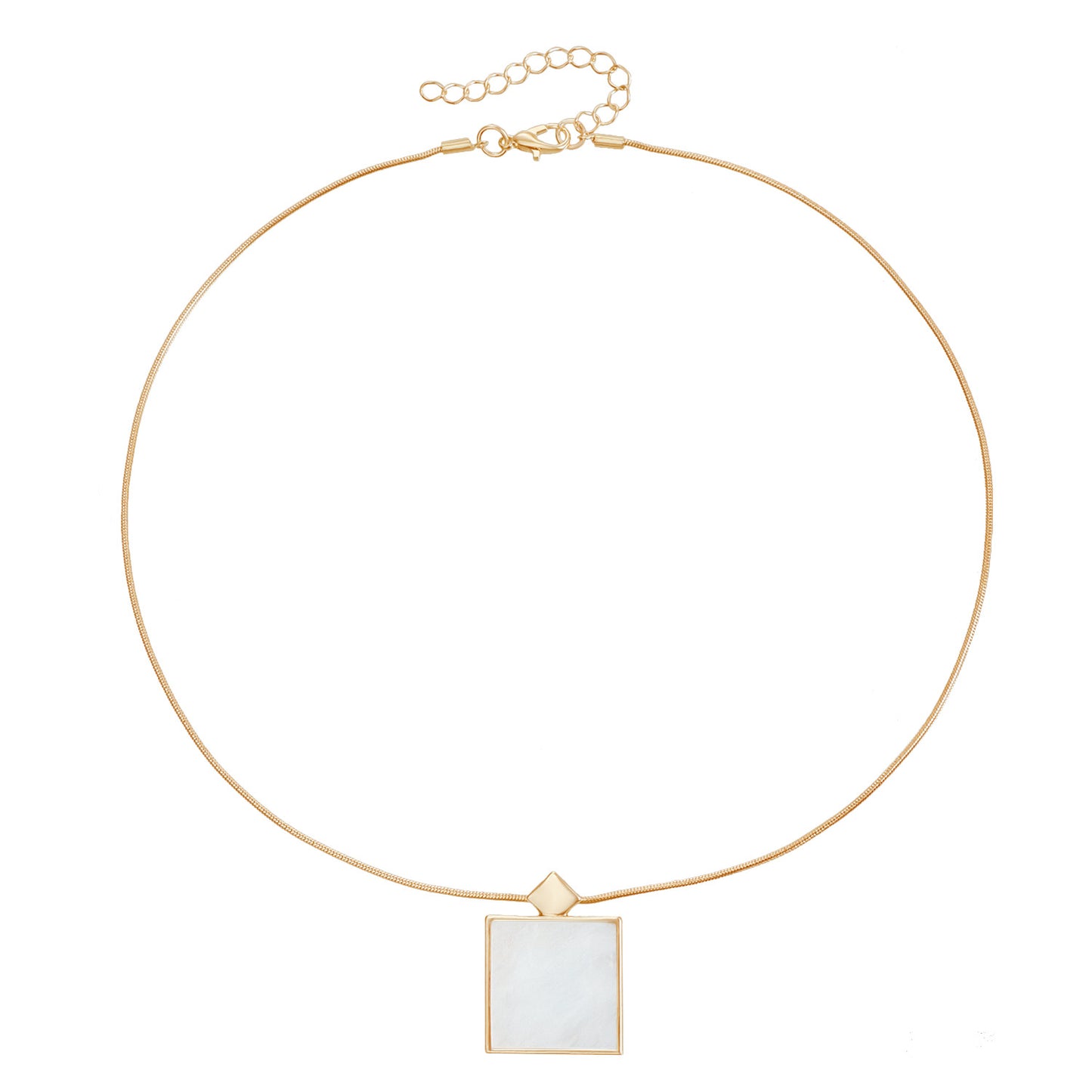 Geometric Square Pendant Clavicle Necklace in Alloy with Electroplating Finish for Women