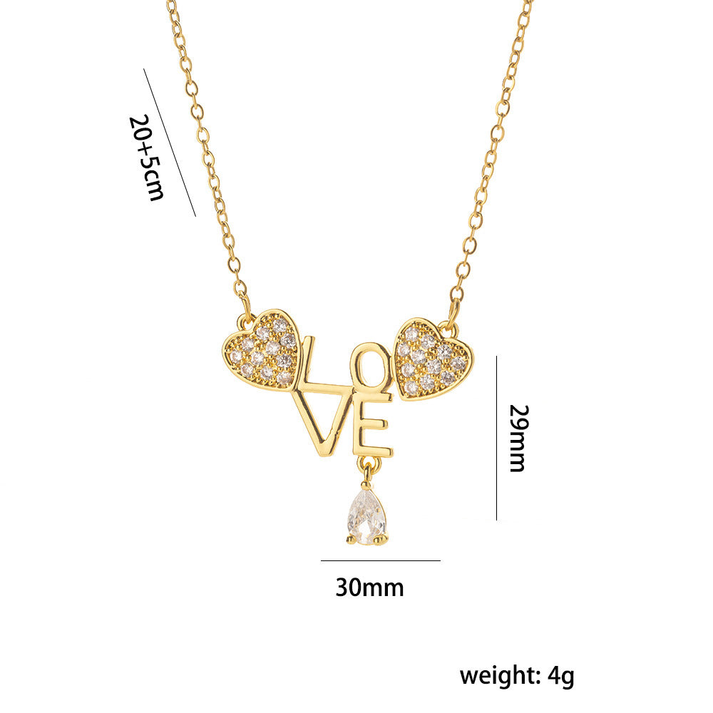 Collana con pendente minimalista a forma di cuore in acciaio al titanio con intarsio di strass e finitura lucida, stile medaglione con catena a serpente per donna