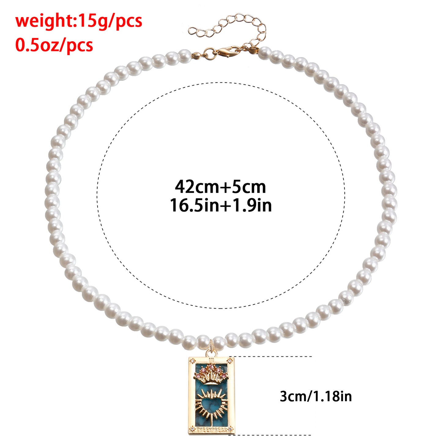Fashionable Minimalist Rectangular Tarot Pendant Necklace for Women with Alloy Base and Rhinestone Inlay, Gold-Plated Clavicle Chain