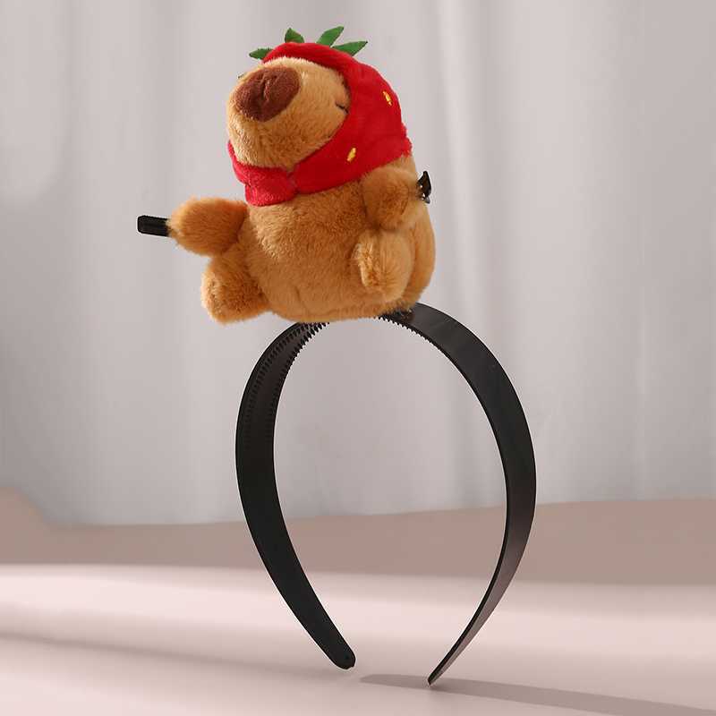 Fascia per capelli per bambini a forma di topo da cartone animato, in tessuto con rivestimento in resina e bordo in pizzo