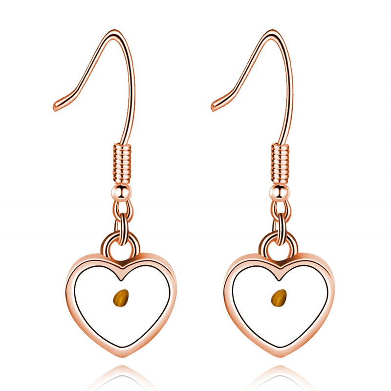 Minimalist Heart-Shaped Polished Stainless Steel Earrings with Mountain-Inspired Design for Women