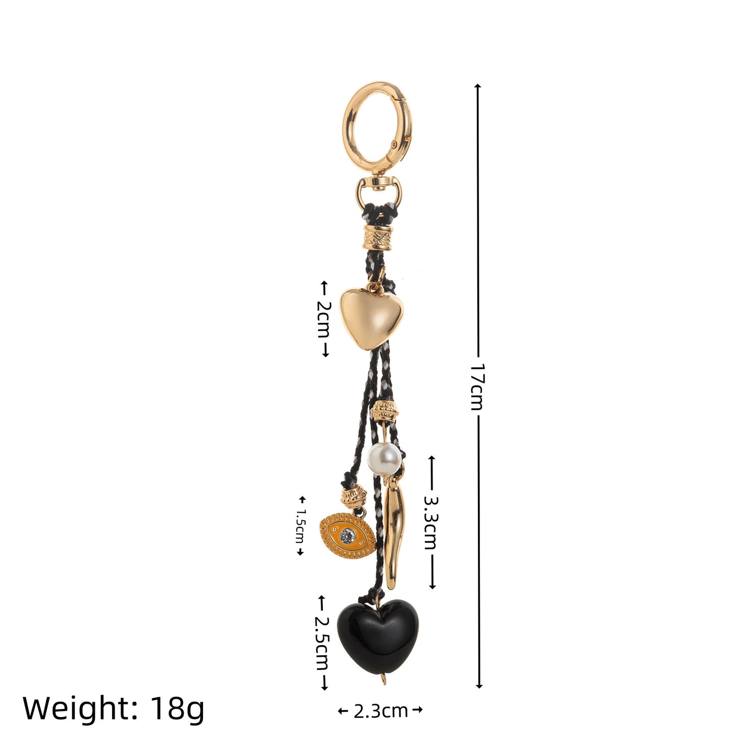 Macaron Color Heart Shape Alloy Plated Chain Bag Strap with Pearl Inlay