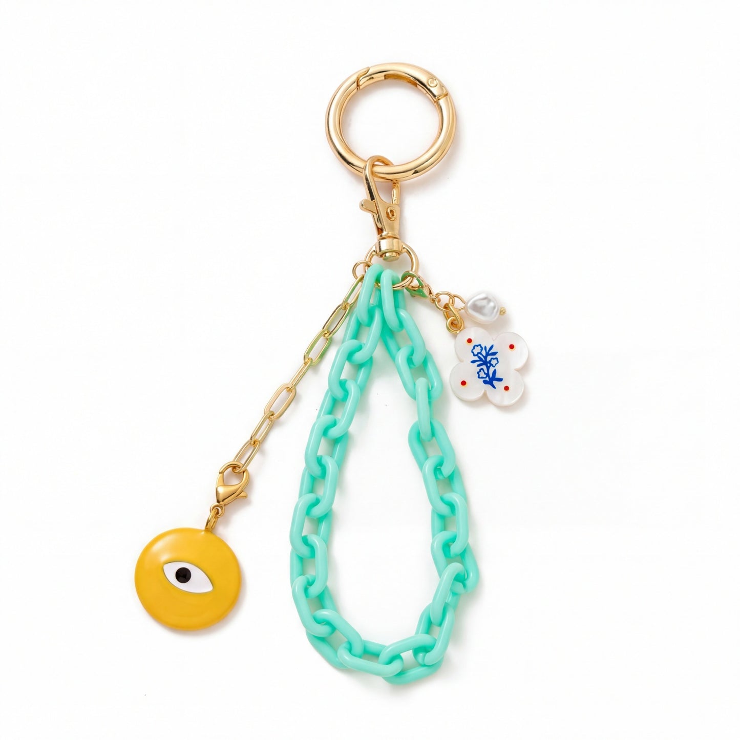 Sweet Floral Alloy DIY Charm Bar Bag Pendant Keychain Accessory