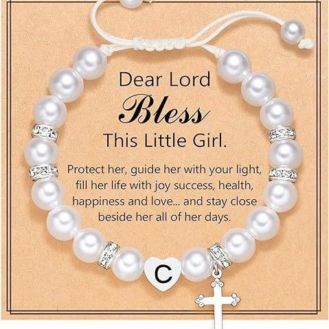 8mm Imitation Pearl Heart Woven Bracelet Unisex Fashion Jewelry Gift