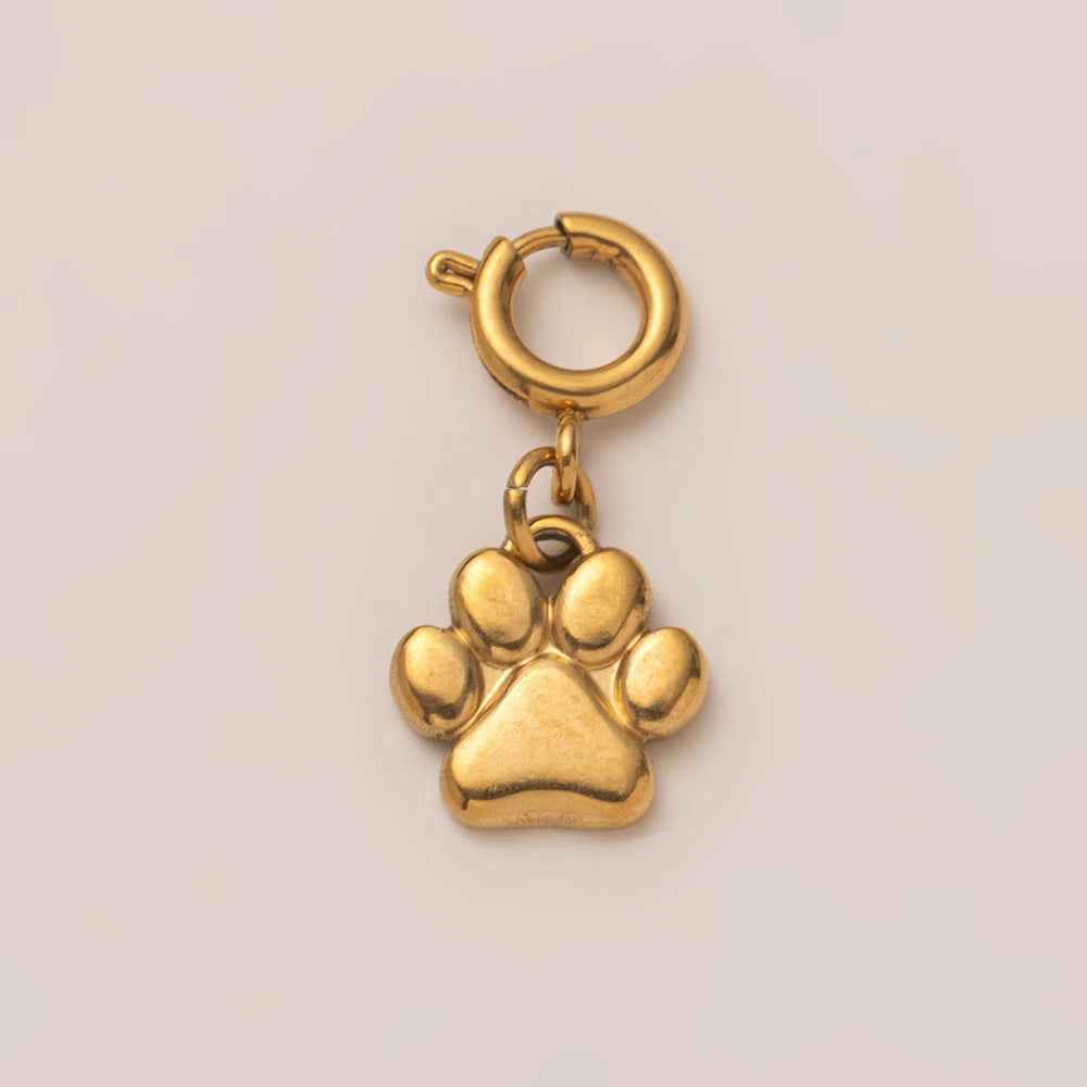 Vintage 18K Gold Plated Titanium Steel Heart Geometric Pendant Necklace with Cable Chain for Unisex DIY Charm Bar