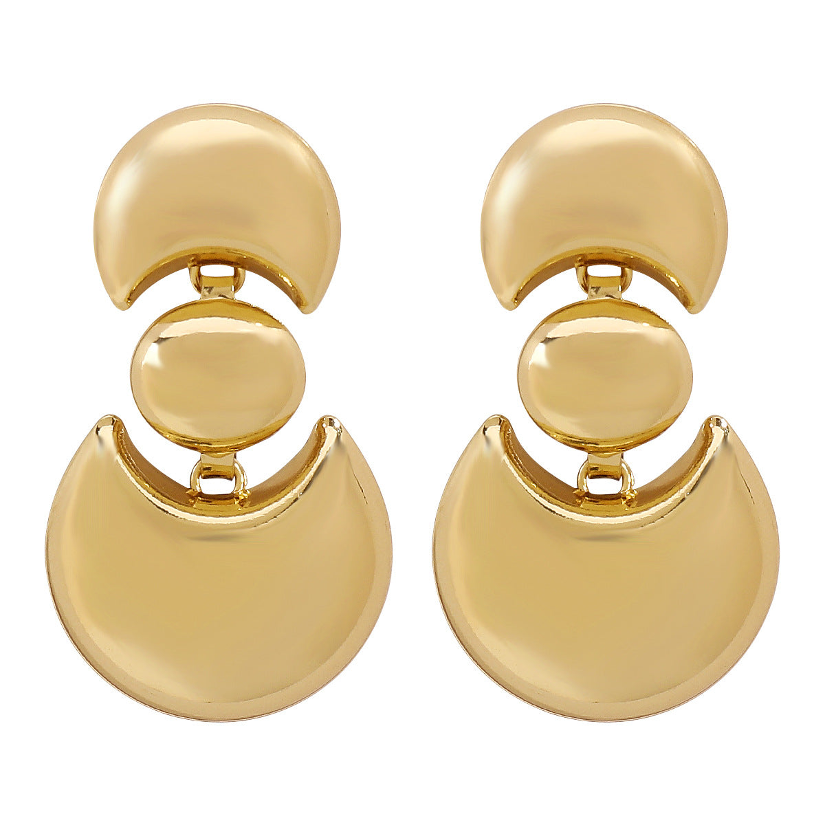 Pendientes de metal geométricos con efecto metálico para mujer con acabado chapado, estilo minimalista y atrevido