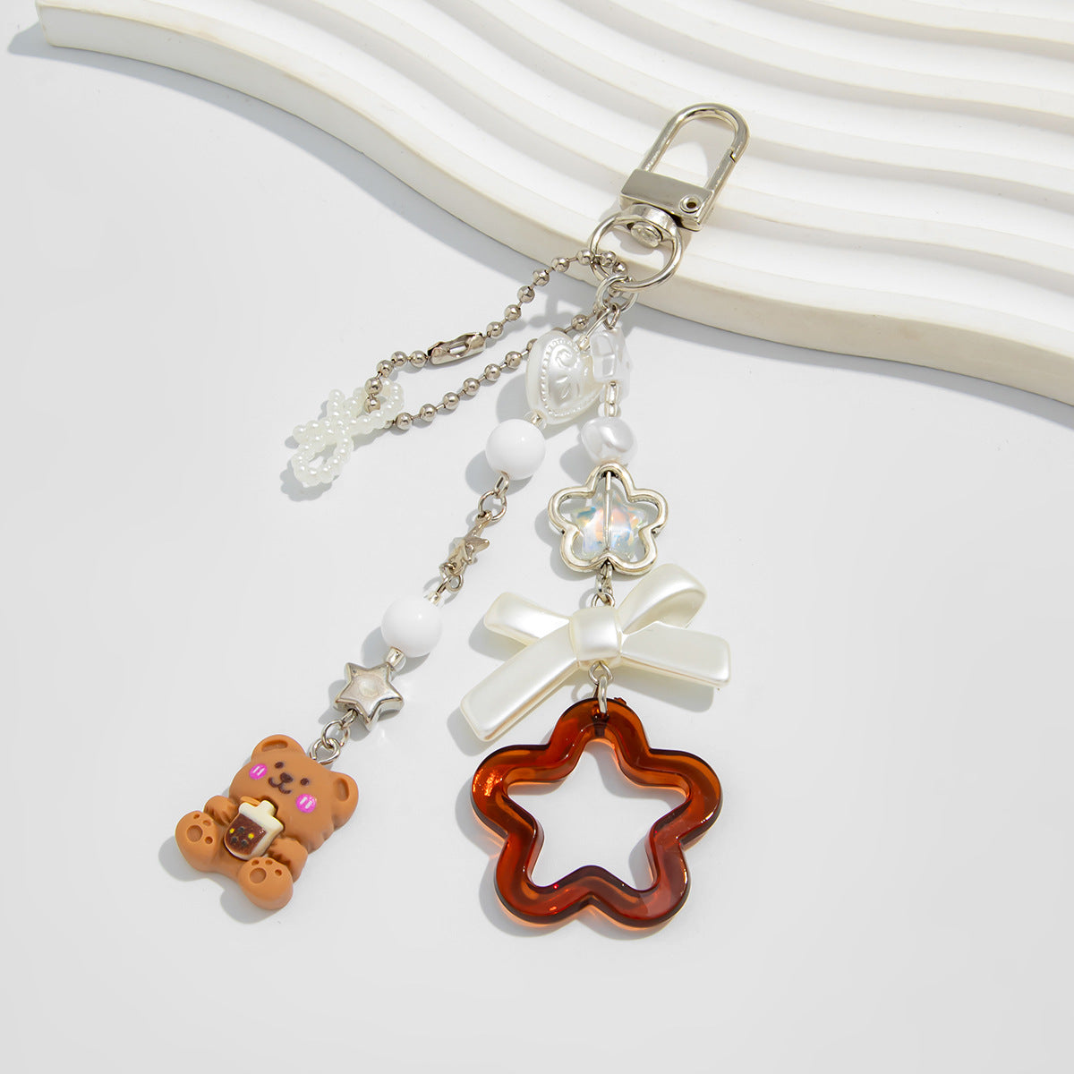 Sweet Strawberry Resin Plated Pendant Keychain Charm