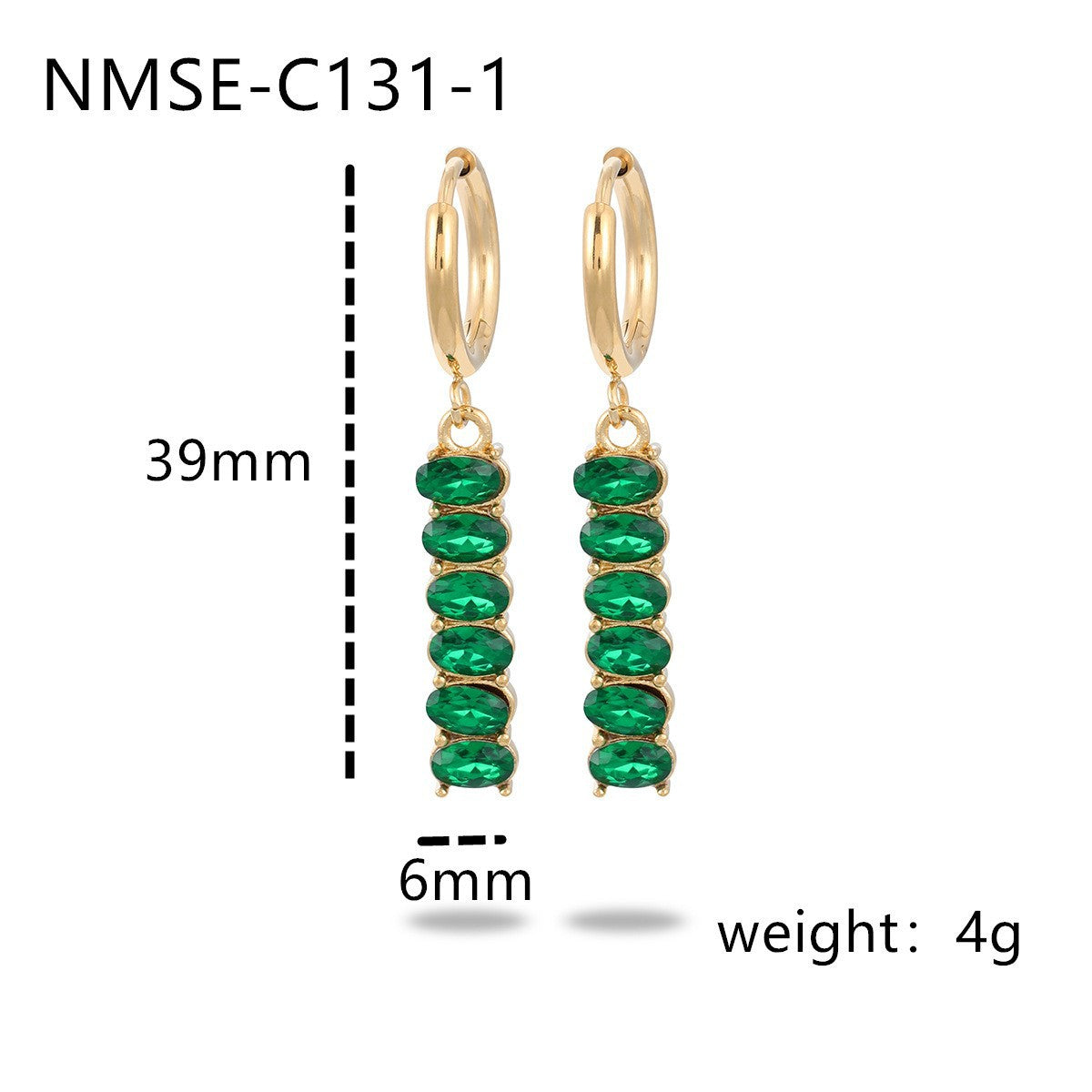 Pendientes de Acero Inoxidable Vintage con Circonitas y Baño de Oro de 18K para Mujer